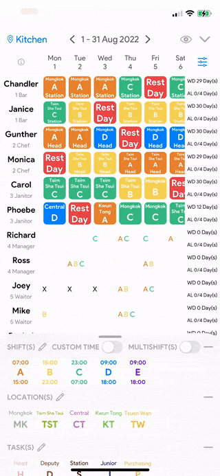 PinShift Manager App - let you plan your employee work schedule anywhere anytime with your mobile phone