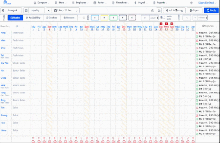 PinShift A.I. Roster / Intelligent employee scheduling