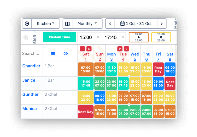 Customizable shift time to cater your specific needs