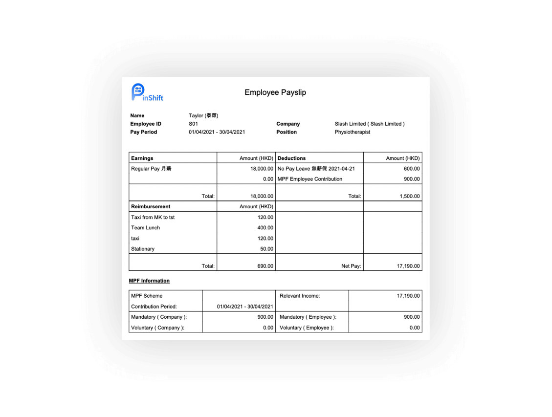 Auto generate payslips