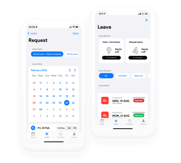 Your employees can check the update-to-date remaining leave balance and submit new leave request instantly via their smart phone.
